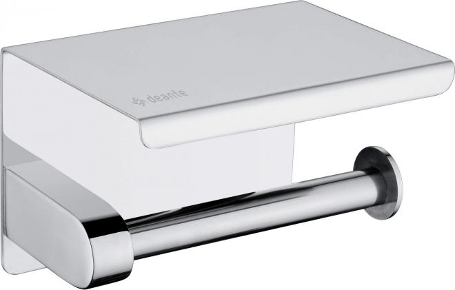 КРУГЛЫЙ НАСТЕННЫЙ ДЕРЖАТЕЛЬ ДЛЯ ТУАЛЕТНОЙ БУМАГИ С ПОЛКОЙ, ХРОМ