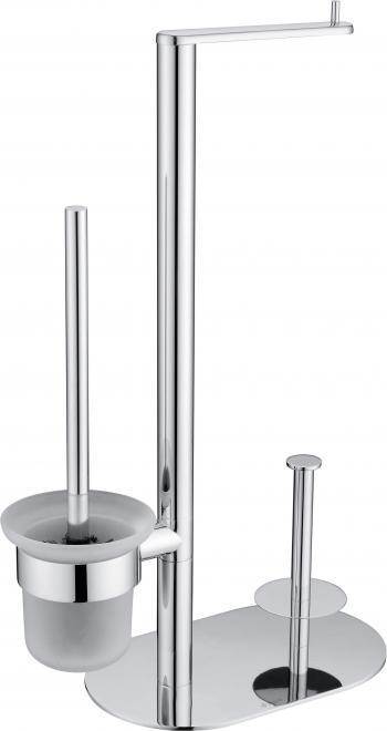 КРУГЛАЯ 3-ФУНКЦИОНАЛЬНАЯ ПОДСТАВКА ДЛЯ ТУАЛЕТНОЙ БУМАГИ, ХРОМ