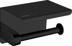 КРУГЛЫЙ НАСТЕННЫЙ ДЕРЖАТЕЛЬ ДЛЯ ТУАЛЕТНОЙ БУМАГИ С ПОЛКОЙ, NERO