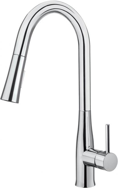 СМЕСИТЕЛЬ ДЛЯ МОЙКИ LUKRECJA С U-образным изливом И ВЫДВИЖНЫМ ДУШЕМ, ХРОМ