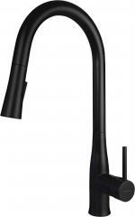 СМЕСИТЕЛЬ ДЛЯ МОЙКИ LUKRECJA С U-образным изливом И ВЫДВИЖНЫМ ДУШЕМ, NERO - НОВИНКА