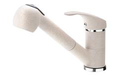 СМЕСИТЕЛЬ ДЛЯ МОЙКИ PEPE С ВЫДВИЖНЫМ РАСПЫЛИТЕЛЕМ, ПЕСЧАНЫЙ ГРАНИТ