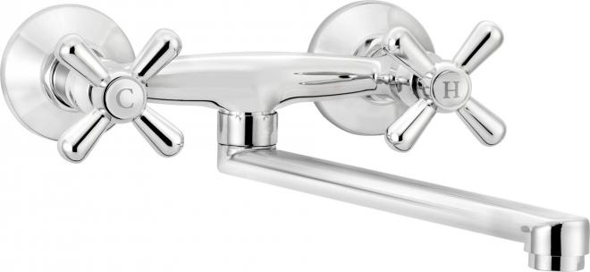 НАСТЕННЫЙ СМЕСИТЕЛЬ ДЛЯ МОЙКИ SYMETRIO, ХРОМ