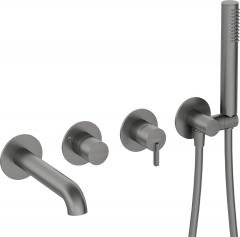 СМЕСИТЕЛЬ ДЛЯ ВАННЫ SILIA НА 4 ОТВЕРСТИЯ, СКРЫТЫЙ, ТИТАН - НОВЫЙ