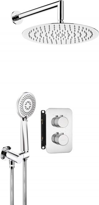 СКРЫТЫЙ ДУШЕВОЙ НАБОР С ТЕРМОСТАТИЧЕСКИМ SMART BOX И КРУГЛЫМИ КОМПОНЕНТАМИ, ХРОМ