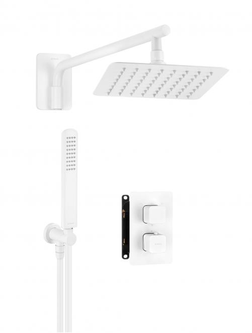 СКРЫТЫЙ ДУШЕВОЙ НАБОР С ТЕРМОСТАТИЧЕСКИМ SMART BOX И КОМПОНЕНТАМИ SQUOVAL, BIANCO