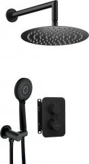 СКРЫТЫЙ ДУШЕВОЙ НАБОР С ТЕРМОСТАТИЧЕСКИМ SMART BOX И КРУГЛЫМИ КОМПОНЕНТАМИ, NERO