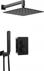 СКРЫТЫЙ ДУШЕВОЙ НАБОР С ТЕРМОСТАТИЧЕСКИМ SMART BOX И КОМПОНЕНТАМИ SQUOVAL, NERO