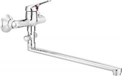 LOBO НАСТЕННЫЙ СМЕСИТЕЛЬ ДЛЯ РАКОВИНЫ С ДЛИННЫМ ИЗБИВКОМ И СОЕДИНЕНИЕМ ДЛЯ ШЛАНГА, ХРОМ