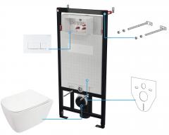 HIACYNT NEW НАСТЕННЫЙ МУФТ БЕЗ ОБОДКА + СИДЕНЬЕ ДЛЯ ТУАЛЕТА + НАСТЕННАЯ СКРЫТАЯ СИСТЕМА + КНОПКА УПРАВЛЕНИЯ SLIM BIANCO - НОВИНКА