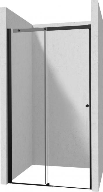 РАЗДВИЖНАЯ ДУШЕВАЯ ДВЕРЬ KERRIA PLUS NERO 110 СМ СО СТЕКЛОМ TOTALWHITE - НОВИНКА