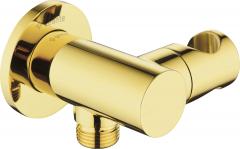 CASCADA GOLD УГЛОВЫЕ СОЕДИНЕНИЯ РЕГУЛИРУЕМЫЕ С ДУШЕВЫМ КРОНШТЕЙНОМ, КРУГЛЫЕ