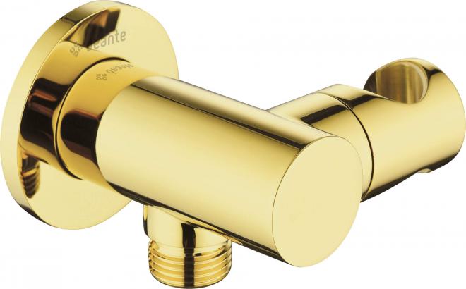 CASCADA GOLD УГЛОВЫЕ СОЕДИНЕНИЯ РЕГУЛИРУЕМЫЕ С ДУШЕВЫМ КРОНШТЕЙНОМ, КРУГЛЫЕ