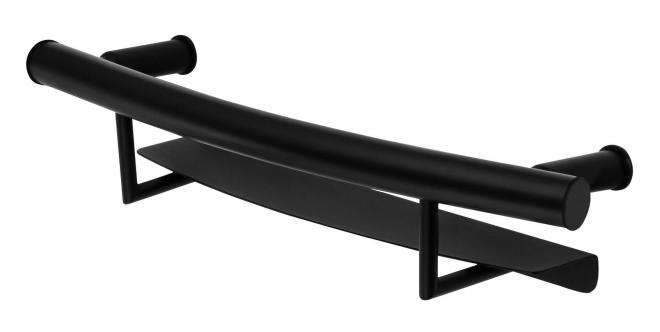 ПОРУЧНИК НАСТЕННЫЙ VITAL С ПОЛКОЙ, ЧЕРНЫЙ