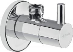 КЛАПАН УГЛОВОЙ С КЕРАМИЧЕСКИМ КАРТРИДЖЕМ, С ФИЛЬТРОМ, 1/2-3/8, КРУГЛЫЙ