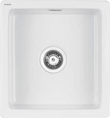 SABOR 1-ЧАШНАЯ КЕРАМИЧЕСКАЯ РАКОВИНА БЕЗ СУШИЛКИ, БЕЛАЯ, 450x478x217 С ЭКОНОМЬЮЩИМ ПРОСТРАНСТВО