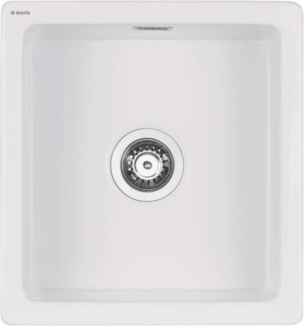 SABOR 1-ЧАШНАЯ КЕРАМИЧЕСКАЯ РАКОВИНА БЕЗ СУШИЛКИ, BIANCO, 475x450x215 С ЭКОНОМЬЮЩИМ ПРОСТРАНСТВО