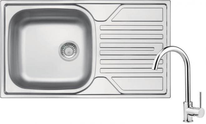 РАКОВИНА ZEL_0113 СО СМЕСИТЕЛЕМ BOC_062M И ФИТИНГОМ