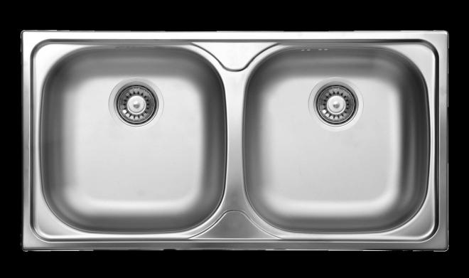 XYLO 2-ЧАШНАЯ РАКОВИНА БЕЗ СУШИЛКИ, САТИН, 780x435x150, 3,5'' С ФИТИНГАМИ