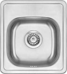 MERCATO 1-ЧАШНАЯ РАКОВИНА БЕЗ СУШИЛКИ, МАТОВЫЙ АТЛАС, 410x440x165, 3,5'' С ФИТИНГАМИ