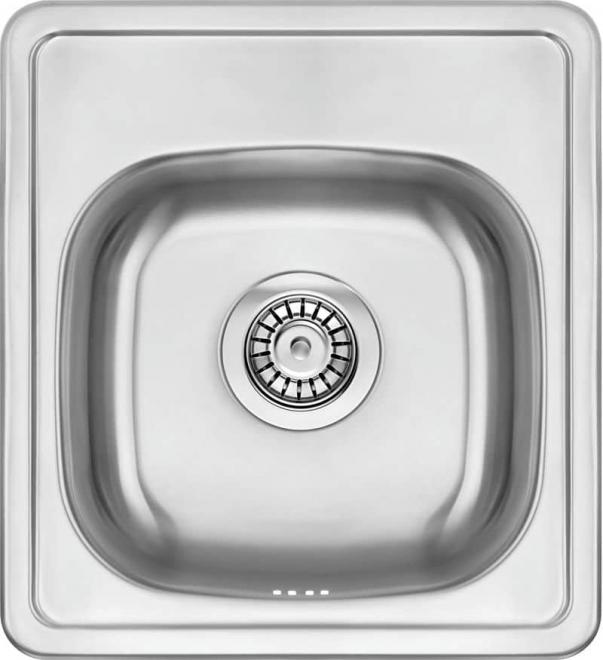 MERCATO 1-ЧАШНАЯ РАКОВИНА БЕЗ СУШИЛКИ, МАТОВЫЙ АТЛАС, 410x440x165, 3,5'' С ФИТИНГАМИ