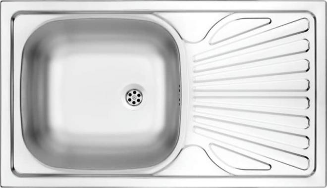 ТЕХНО 1-ЧАША РАКОВИНА С СУШИЛКОЙ, ДЕКОР, 760x435x150, 2'' С ФИТИНГАМИ