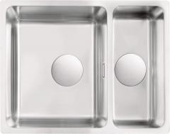 EGERIA РАКОВИНА С 1,5 ЧАШАМИ, ВСТРОЕННАЯ БЕЗ СУШИЛКИ, МАТОВЫЙ АТЛАС, 580x440x200, 3,5'' С ЭКОНОМЬЮЩИМ ПРОСТРАНСТВО