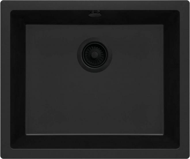 ГРАНИТНАЯ МОЙКА CORDA FLUSH 550X460X204 3,5'', NERO, С SPACE SAVER LUX