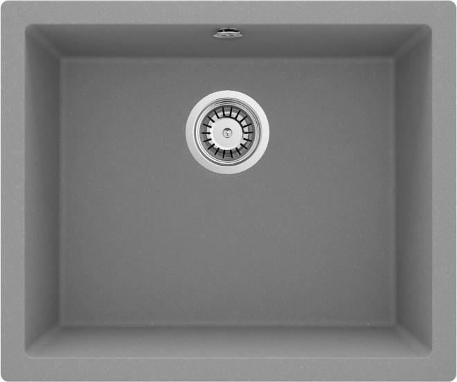 РАКОВИНА CORDA FLUSH GRANIT 550X460X204 3,5'', СЕРЫЙ МЕТАЛЛИЧЕСКИЙ, С SPACE SAVER LUX