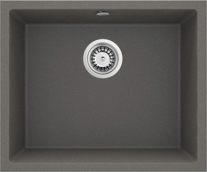 CORDA ВСТРОЕННАЯ ГРАНИТНАЯ РАКОВИНА 550x460x204 3,5'', АНТРАЦИТОВЫЙ МЕТАЛЛИЧЕСКИЙ, С SPACE SAVER LUX