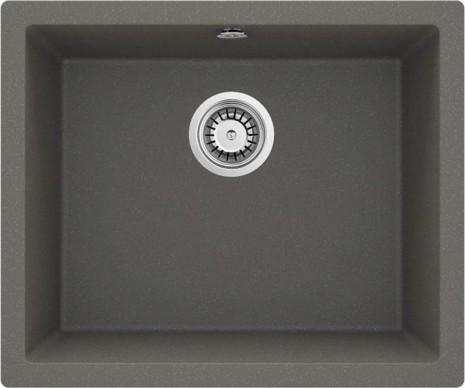 РАКОВИНА CORDA FLUSH GRANIT 550X460X204 3,5'', АНТРАЦИТОВЫЙ МЕТАЛЛИЧЕСКИЙ, С SPACE SAVER LUX