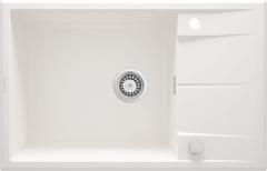 ЭРИДАН ГРАНИТНАЯ РАКОВИНА 1-ЧАША С СУШИЛКОЙ 780x500x210, АЛЕБАСТР, С SPACE SAVER LUX