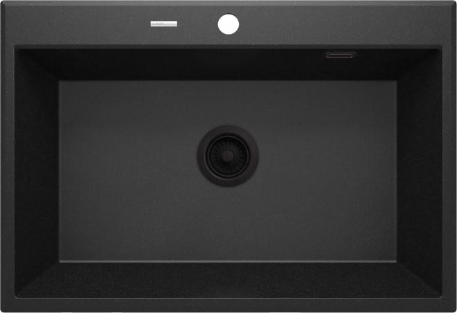 ЭРИДАН 1-ЧАШНАЯ МОЙКА ГРАНИТ 700x520x210, ГРАФИТ МЕТАЛЛИЧЕСКИЙ, С ПРОСТРАНСТВОМ ЛЮКС