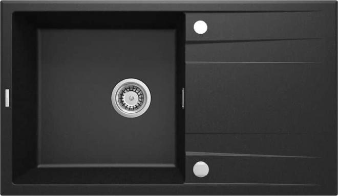 ЭРИДАН 1-ЧАШНАЯ РАКОВИНА С СУШИЛКОЙ 860x500x209, ГРАФИТ МЕТАЛЛИЧЕСКИЙ, С SPACE SAVER LUX