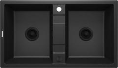 ЭРИДАН 2-ЧАШНАЯ ГРАНИТНАЯ МОЙКА БЕЗ СУШИЛКИ 860x500x220 3,5'', ГРАФИТОВЫЙ МЕТАЛЛИЧЕСКИЙ, С SPACE SAVER LUX