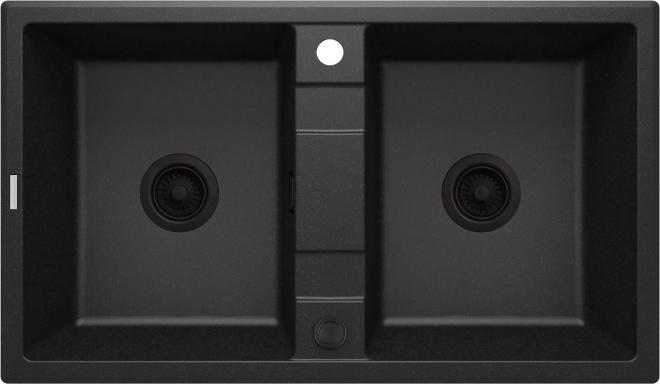 ЭРИДАН 2-ЧАШНАЯ ГРАНИТНАЯ МОЙКА БЕЗ СУШИЛКИ 860x500x220 3,5'', ГРАФИТОВЫЙ МЕТАЛЛИЧЕСКИЙ, С SPACE SAVER LUX