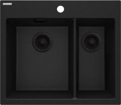 ЭРИДАН 1,5-ЧАША ГРАНИТНАЯ МОЙКА 600x520x214 3,5'', ГРАФИТОВЫЙ МЕТАЛЛИЧЕСКИЙ, С SPACE SAVER LUX