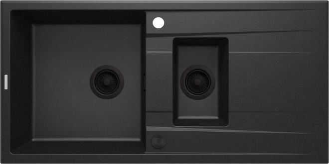 ЭРИДАН 1,5-ЧАША ГРАНИТНАЯ РАКОВИНА С СУШИЛКОЙ 1000x500x208, ГРАФИТ МЕТАЛЛИЧЕСКИЙ, С SPACE SAVER LUX