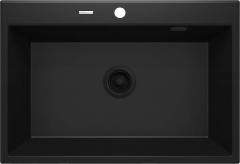 ЭРИДАН 1-ЧАШНАЯ МОЙКА ГРАНИТ 700x520x210, NERO, SPACE SAVER LUX