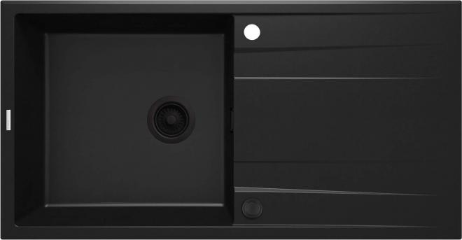 ЭРИДАН ГРАНИТНАЯ РАКОВИНА 1-ЧАША С СУШИЛКОЙ 1000x520x203, NERO, С SPACE SAVER LUX