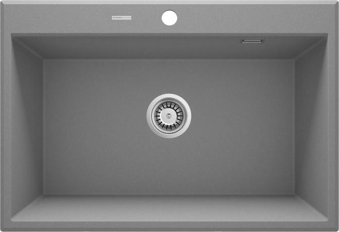 ЭРИДАН 1-ЧАШНАЯ РАКОВИНА ГРАНИТ 700x520x210, СЕРЫЙ МЕТАЛЛИК, С SPACE SAVER LUX