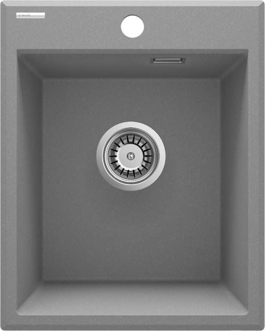 ЭРИДАН 1-ЧАШНАЯ РАКОВИНА ГРАНИТ 400x500x210, СЕРЫЙ МЕТАЛЛИК, С SPACE SAVER LUX