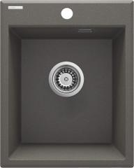 МОЙКА ERIDAN 1-ЧАШНАЯ ГРАНИТНАЯ 400x500x210, АНТРАЦИТОВЫЙ МЕТАЛЛИЧЕСКИЙ, С SPACE SAVER LUX