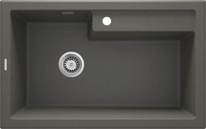МОЙКА ERIDAN 1-ЧАШНАЯ ГРАНИТНАЯ 800x500x214, АНТРАЦИТОВЫЙ МЕТАЛЛИЧЕСКИЙ, С SPACE SAVER LUX
