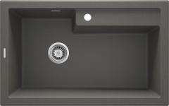 МОЙКА ERIDAN 1-ЧАШНАЯ ГРАНИТНАЯ 800x500x214, АНТРАЦИТОВЫЙ МЕТАЛЛИЧЕСКИЙ, С SPACE SAVER LUX