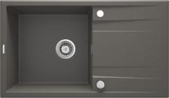 ЭРИДАН 1-ЧАШНАЯ РАКОВИНА С СУШИЛКОЙ 860x500x209, АНТРАЦИТОВЫЙ МЕТАЛЛИЧЕСКИЙ, С SPACE SAVER LUX