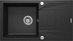 ГРАНИТНАЯ МОЙКА EVORA 1-ЧАША С СУШИЛКОЙ 780x440x193, ГРАФИТ, С ЭКОНОМЬЮЩИМ ПРОСТРАНСТВОМ