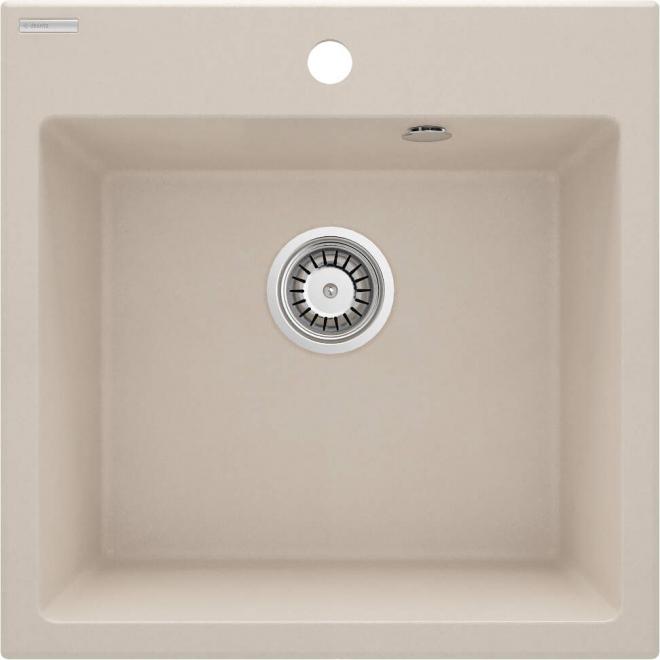 ГРАНИТНАЯ МОЙКА EVORA 1-ЧАША 500x500X216, БЕЖЕВАЯ, С ЭКОНОМЬЮЩИМ ПРОСТРАНСТВОМ