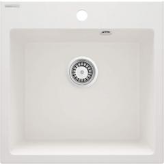 ГРАНИТНАЯ МОЙКА EVORA 1-ЧАША 500x500X216, АЛАБАСТР, С ЭКОНОМИТЕЛЕМ ПРОСТРАНСТВА - НОВИНКА