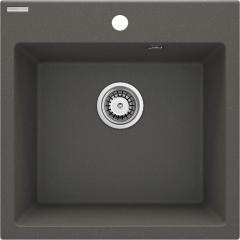 ГРАНИТНАЯ МОЙКА EVORA 1-ЧАША 500x500X216, АНТРАЦИТОВЫЙ МЕТАЛЛИЧЕСКИЙ, С ЭКОНОМЬЮЩИМ ПРОСТРАНСТВОМ